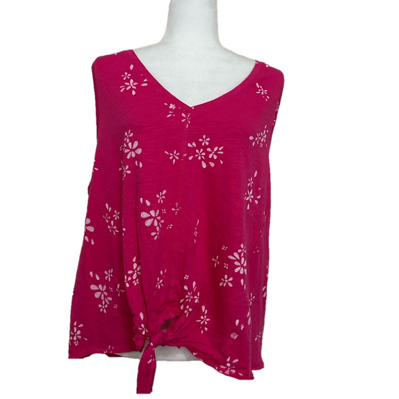 U.S. Polo Assn. Tops - Floral Pink and White with Tie Women's Top NWT